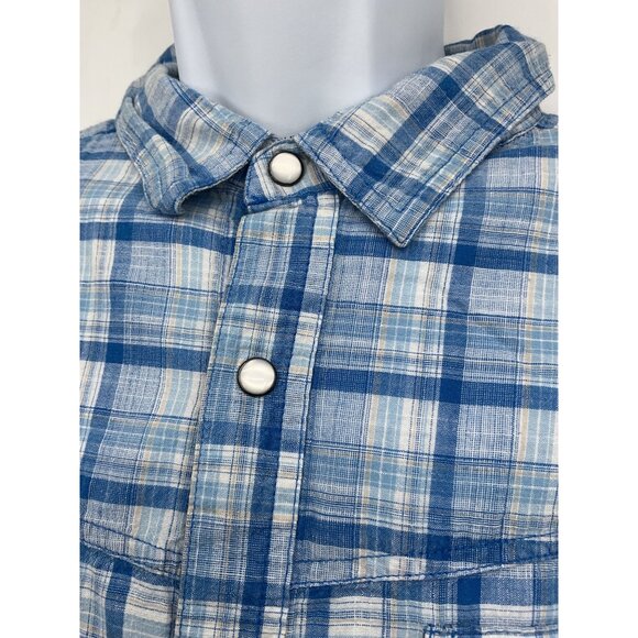 Columbia Mens Blue Plaid Short Sleeve Button-Up Shirt Size L 100% Cotton - Picture 6 of 9